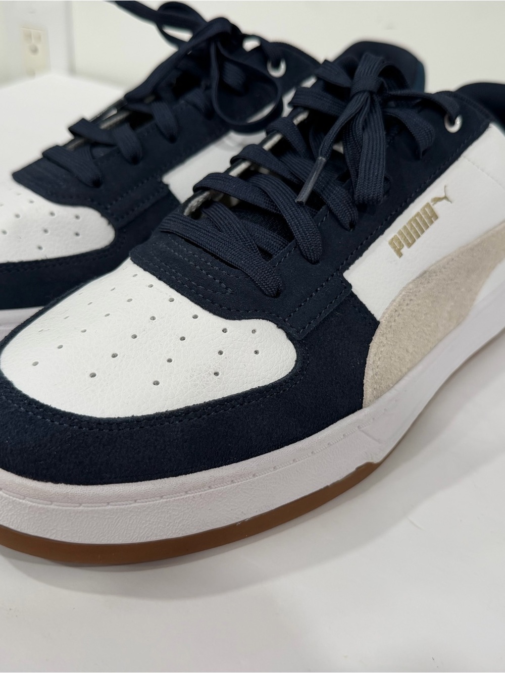Puma Navy, White & Beige Low-Top Sneakers - Picture 3 of 8